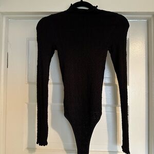 Free people black long sleeve body suit
